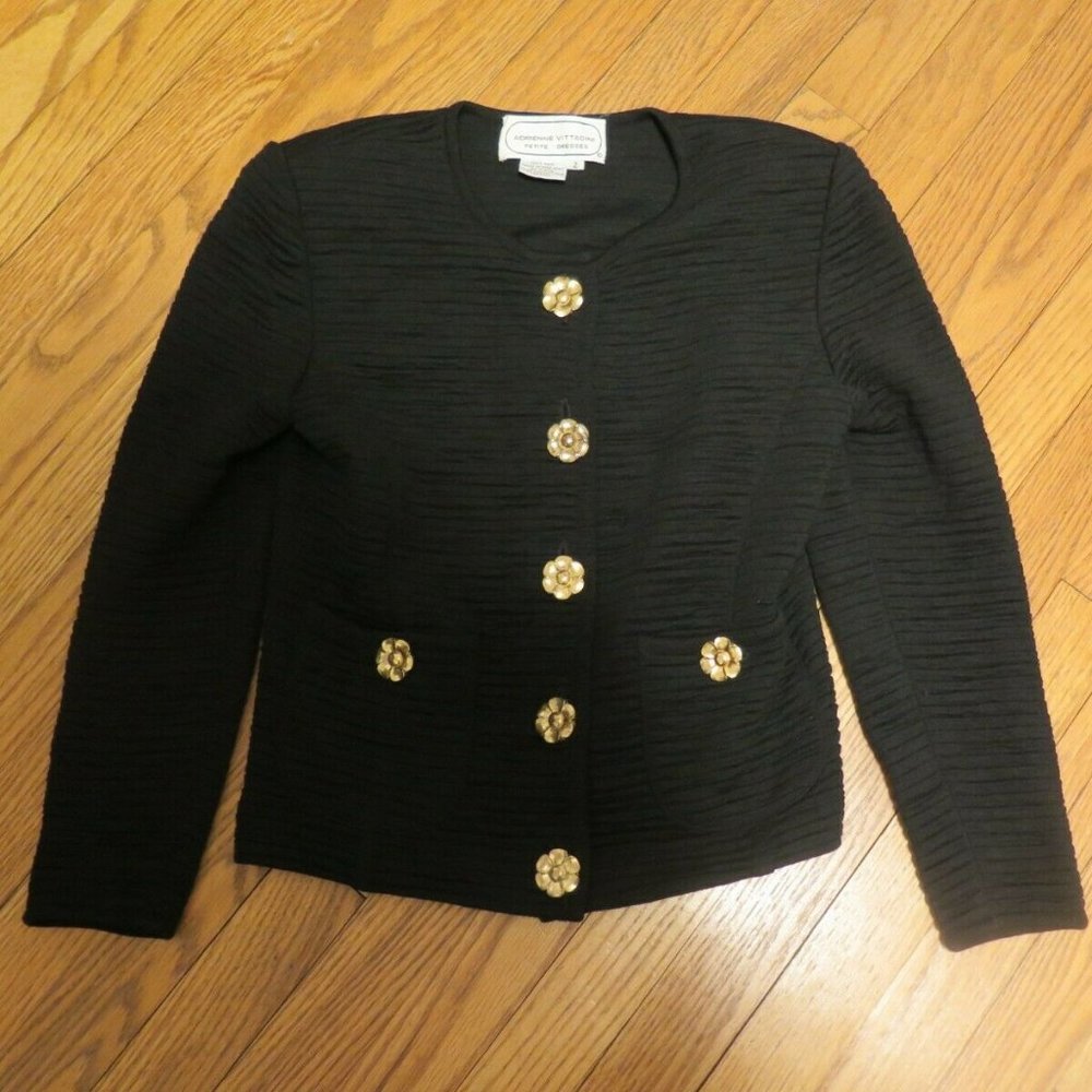 Adrienne Vittadini Black Sweater Size 2 Petite - Picture 1 of 5